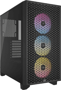 photo Botier moyenne tour CORSAIR 3000D RGB Air Flow Noir avec fentre