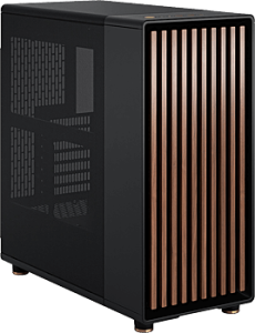 photo Botier Fractal Design North Noir en maille, facade bois (noy)