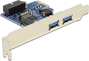 photo Carte contrleur PCIe 4 ports USB 3.0 (2 ext. + 2 int.)