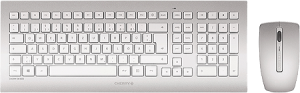 photo Kit clavier & souris sans fil Cherry 8000 blanc et argent, franais