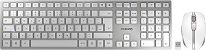 photo Kit clavier & souris sans fil Cherry blanc et argent, franais DW900 slim